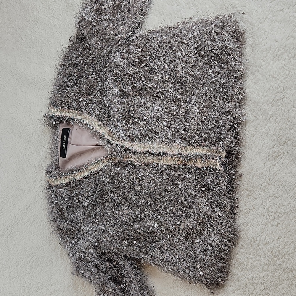 Zara Basic M Cardigan Funky Fun Jacket, Gray Pink - image 1